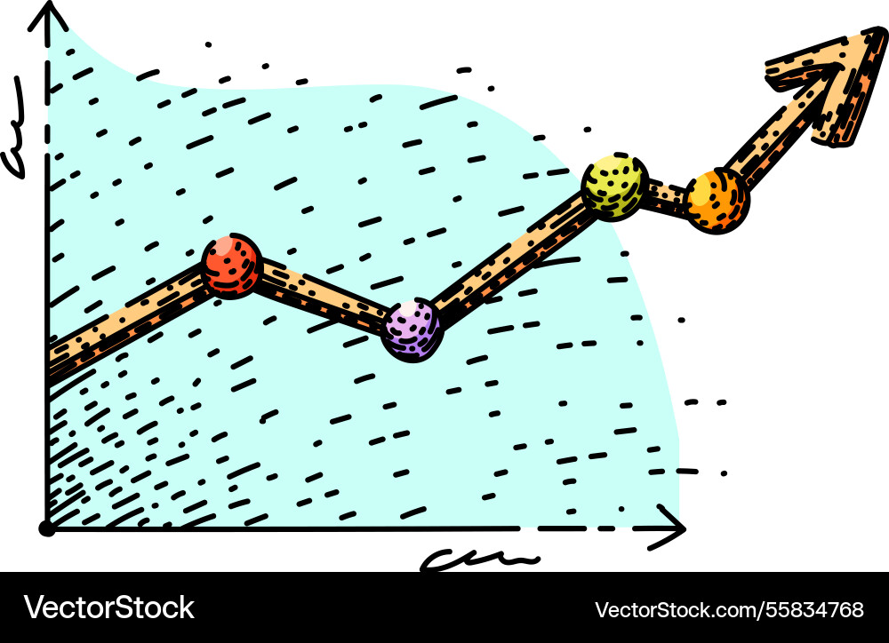 Plot graph sketch hand drawn vector image