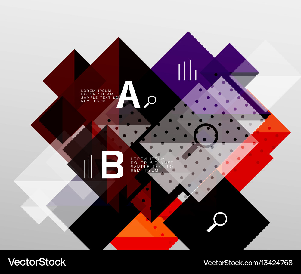 Repetition of overlapping color squares Vector Image