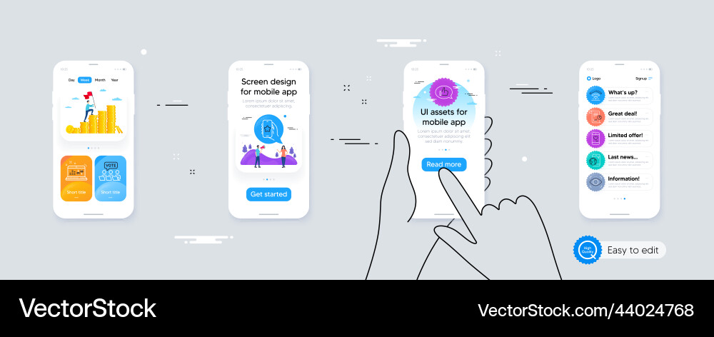 Set of sound check eye detect and mobile internet Set of sound check eye detect and mobile internet Vector Image