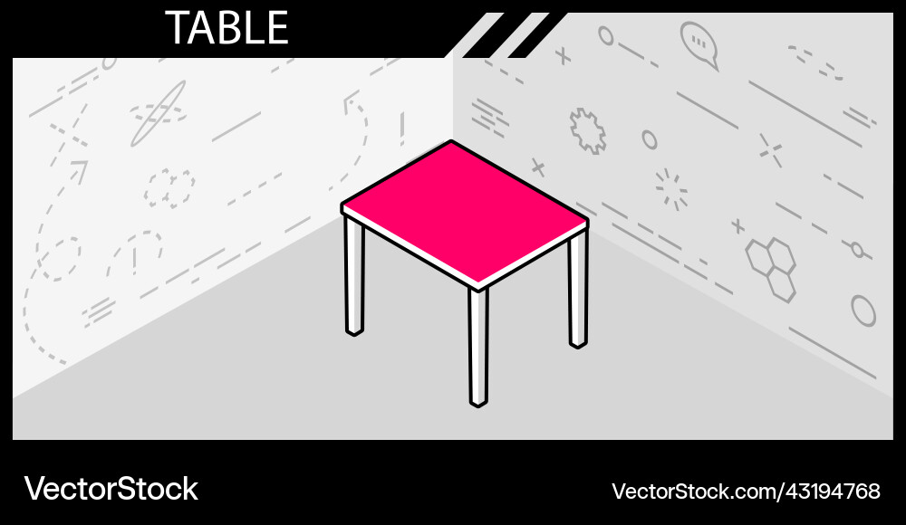 Table isometric design icon web 3d colorful Vector Image