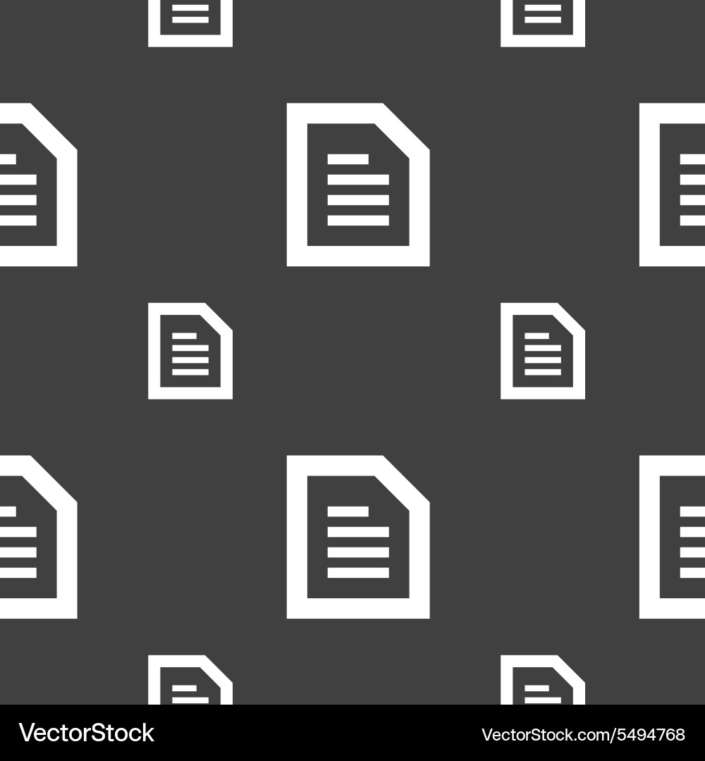 Text file document icon sign seamless pattern vector image