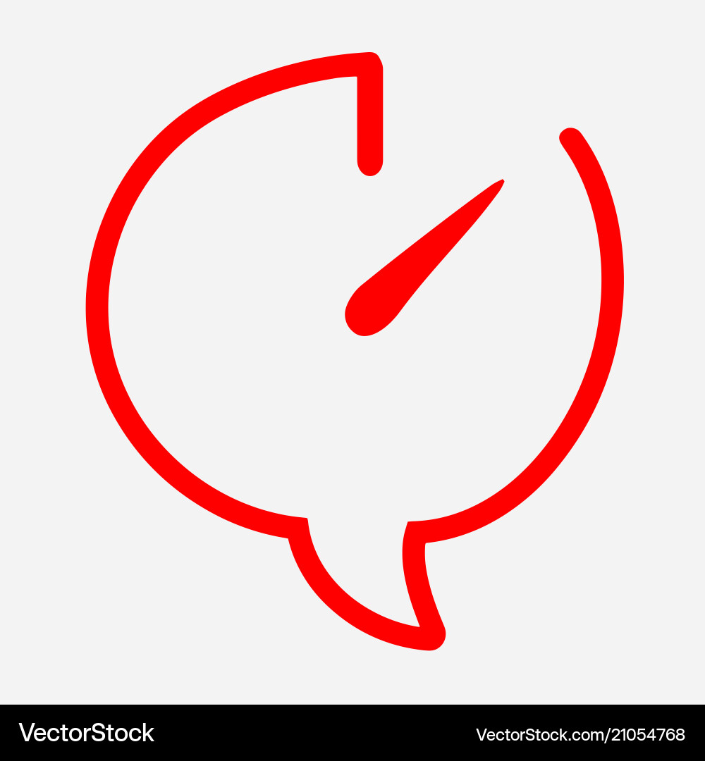 Time chat icon in red color dialog box open Time chat icon in red color dialog box open Vector Image