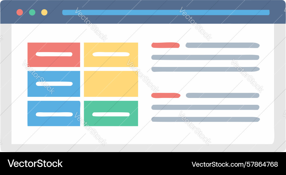 Web browser dashboard modern data presentation vector image
