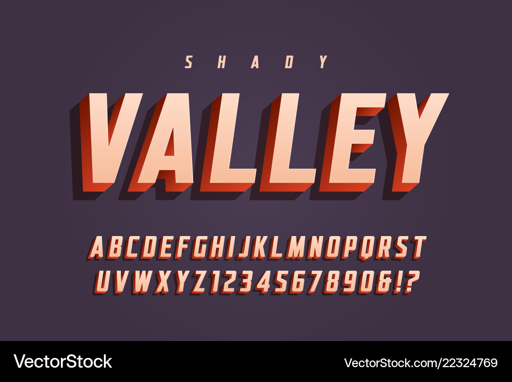 3D Display Font - Trendy Alphabet vector image