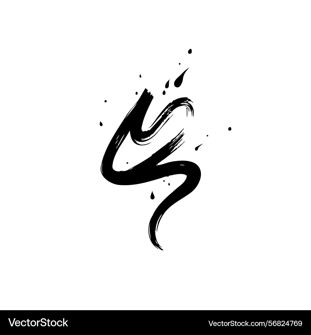 Abstract brush stroke design creating dynamic vector image