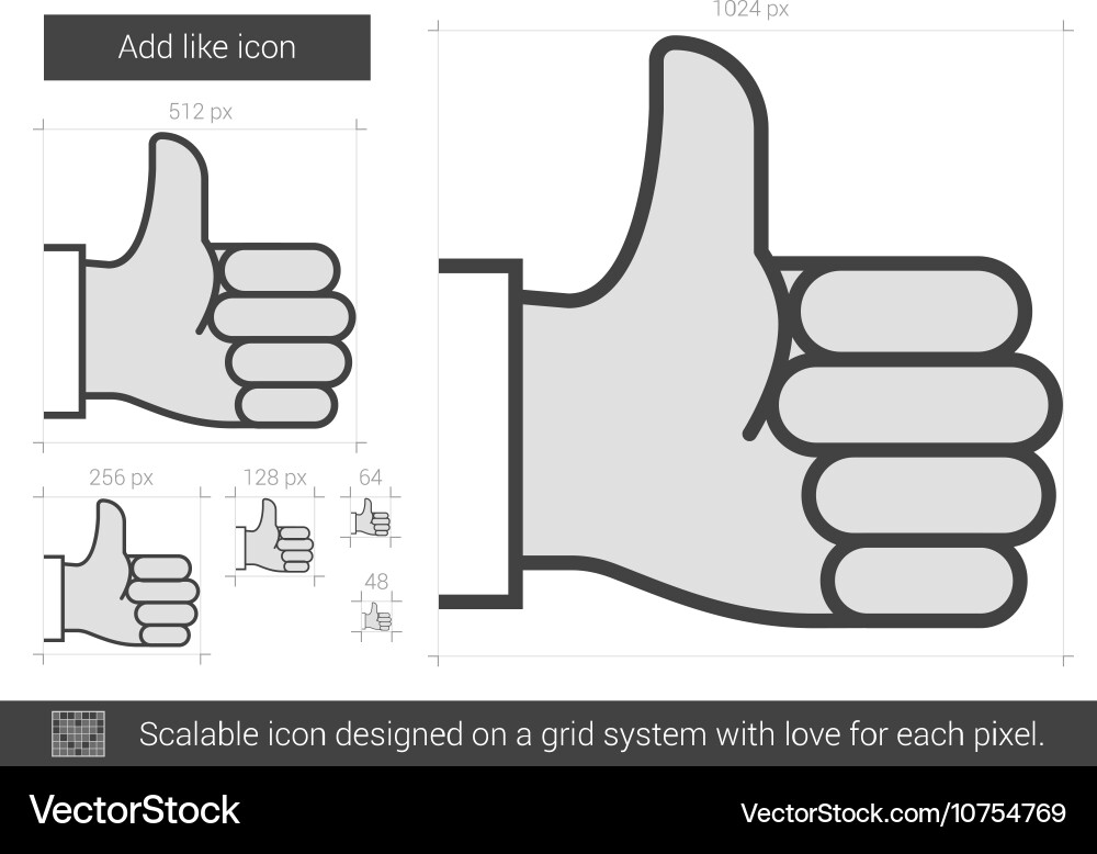Add like line icon vector image