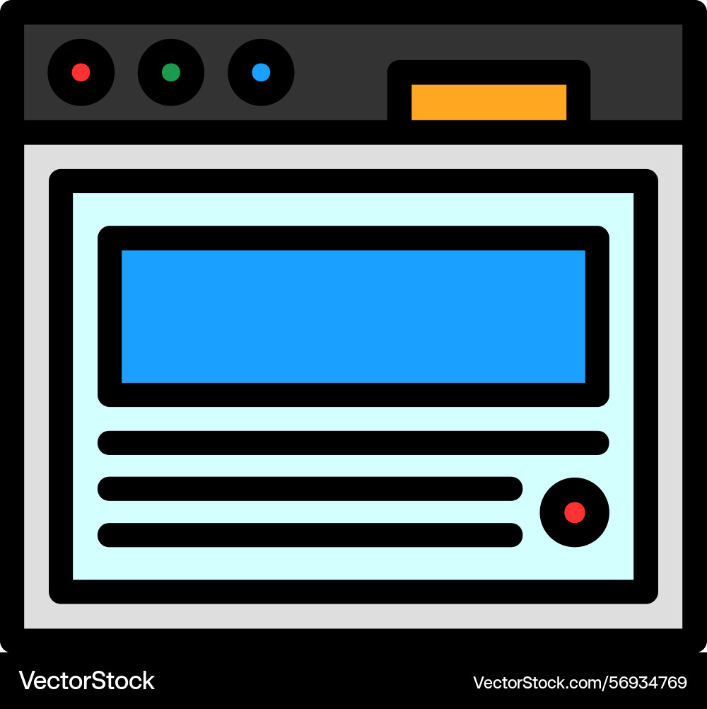 Blog post line filled style icon design Vector Image