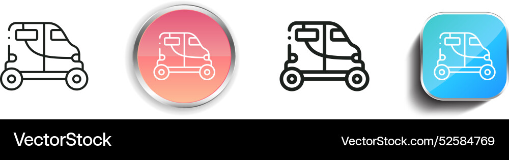 Car icon thin linear regular and button style vector image