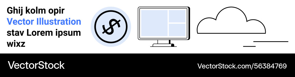 Cloud computing concept with monitor icon Cloud computing concept with monitor icon vector image