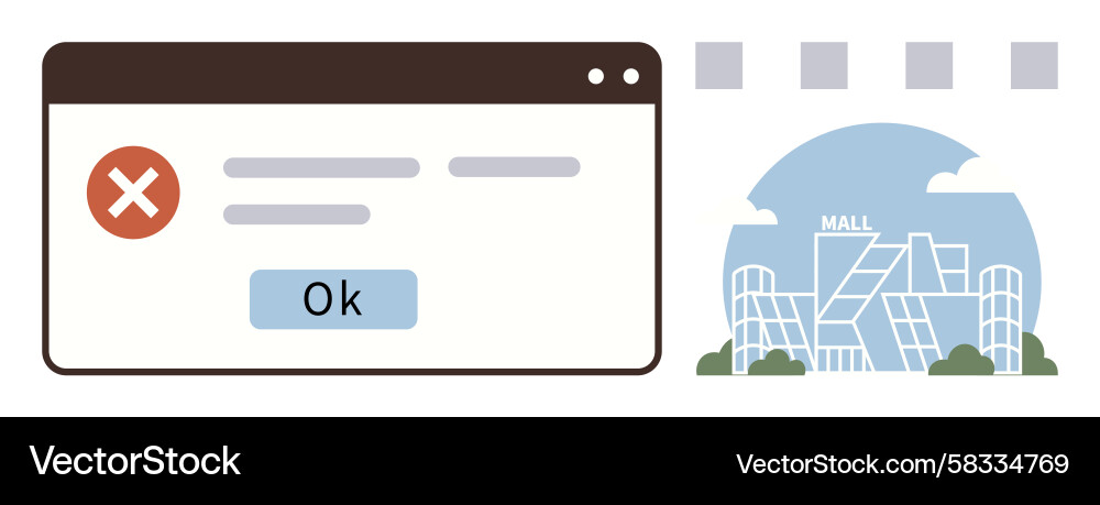 Error Notification - Browser Window Vector Image