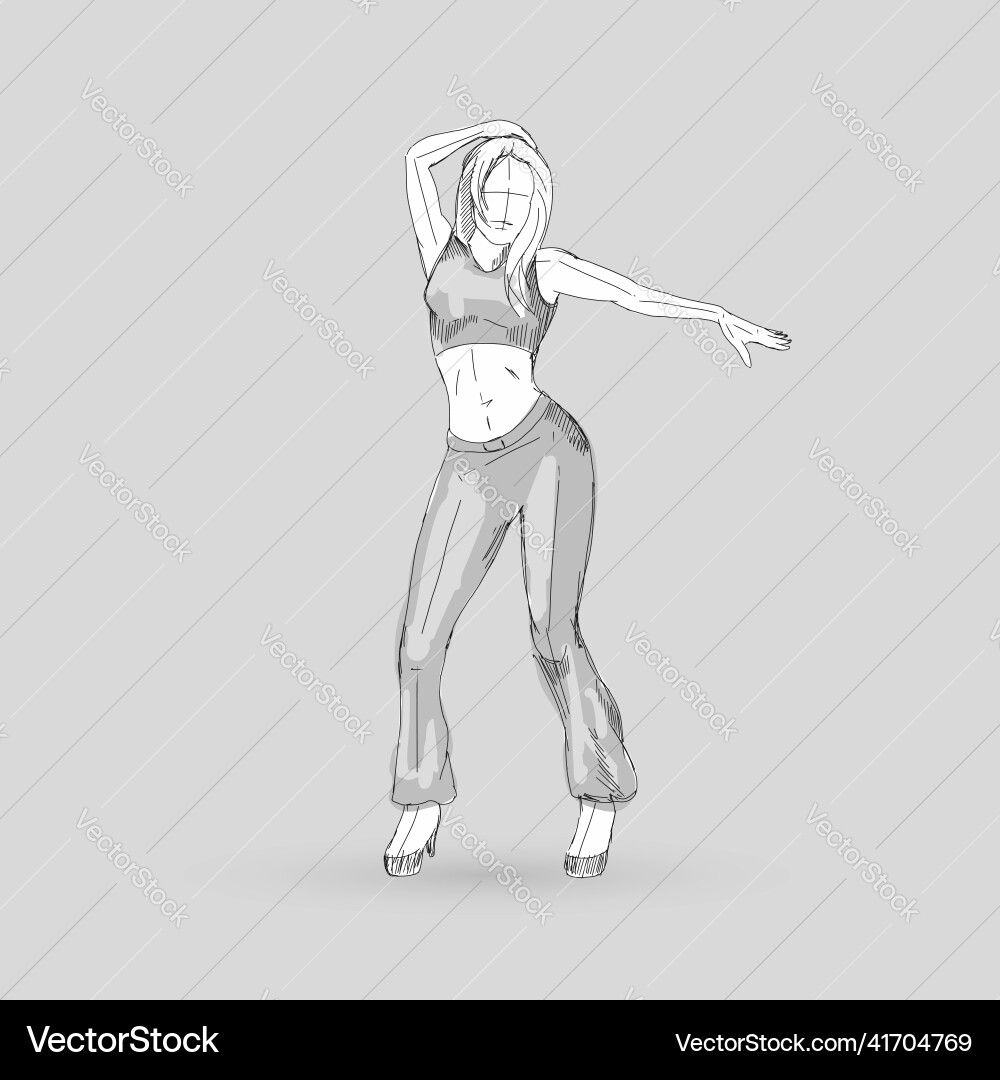 Go-Go Dancer Sketch vector image
