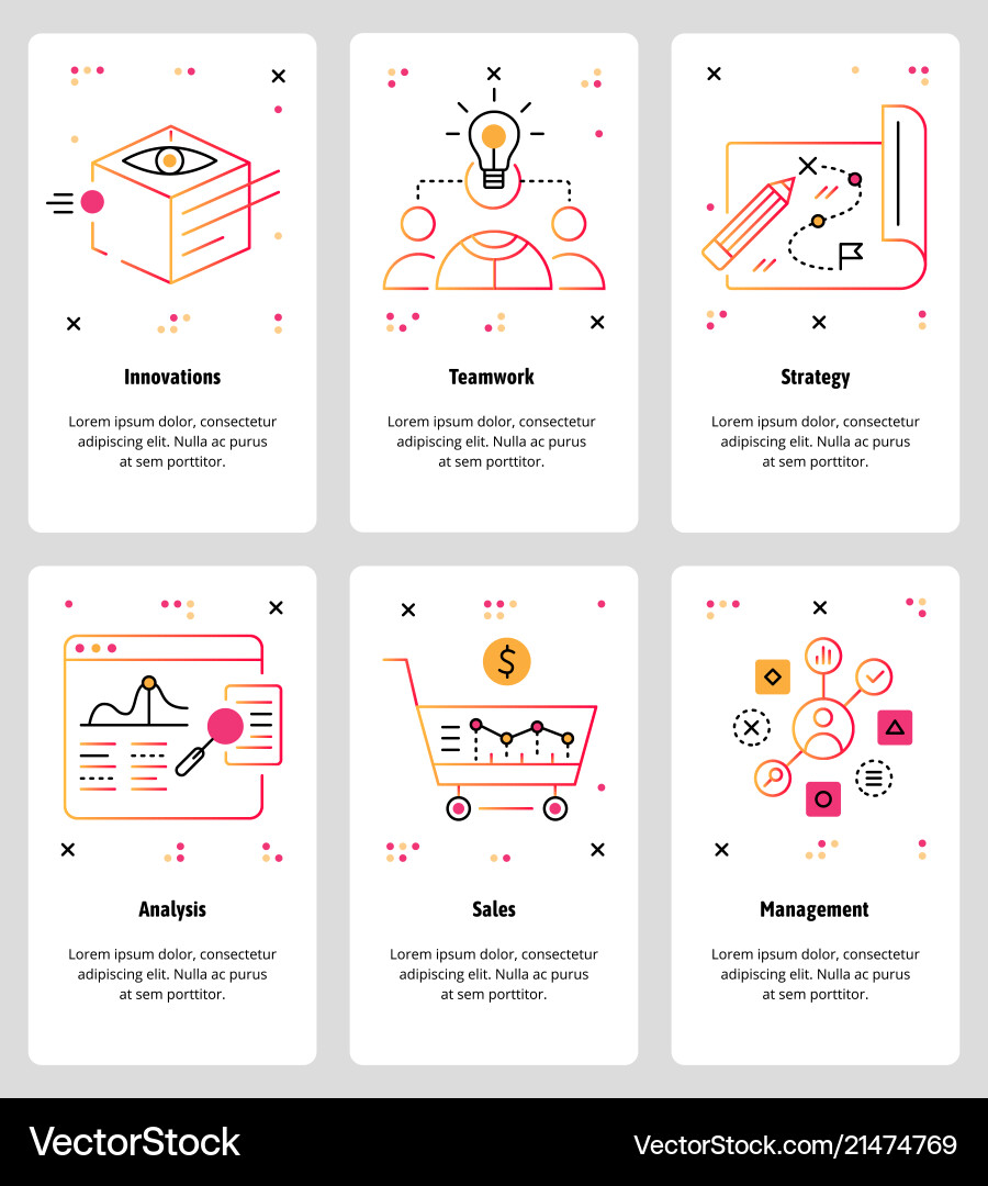 Line art web and mobile app template set vector image