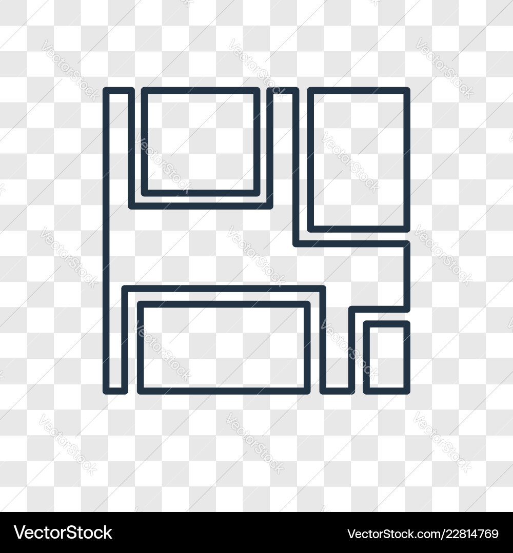 Map concept linear icon isolated on transparent Map concept linear icon isolated on transparent Vector Image