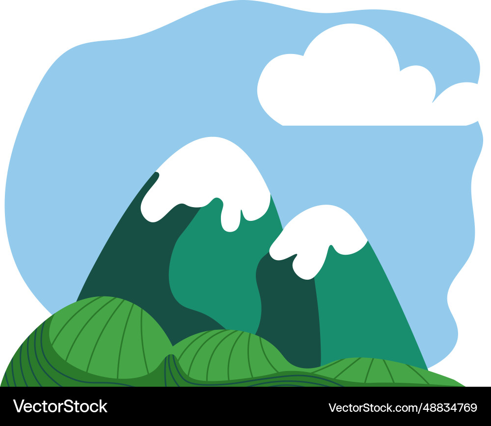 Mountains peak or summits covered with snow Mountains peak or summits covered with snow vector image