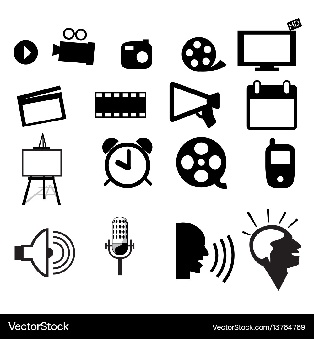 Movie Icon Collection Vector Image