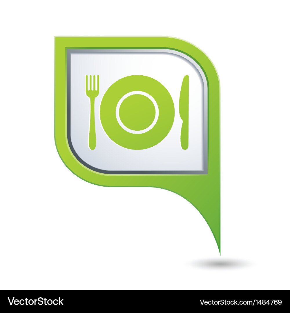 Restaurant Map Pointer Icon vector image