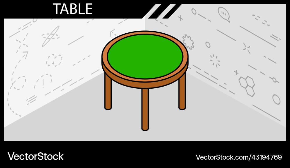 Table isometric design icon web 3d colorful Vector Image