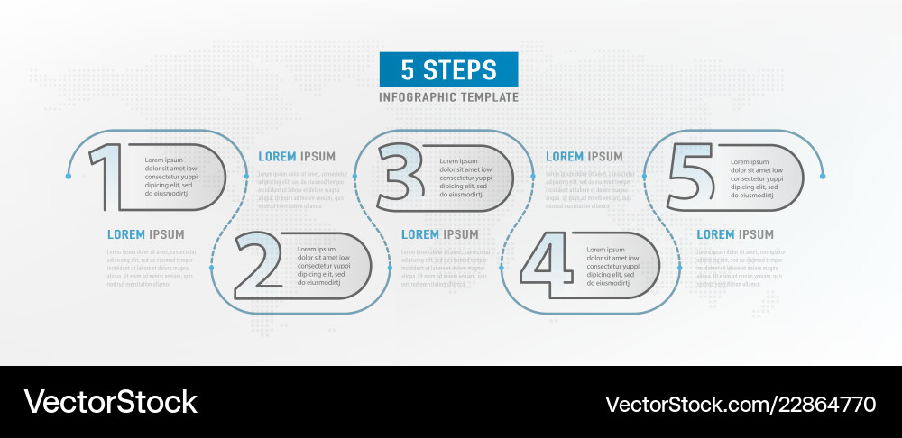5 step elements workflow graphic design 5 step elements workflow graphic design Vector Image