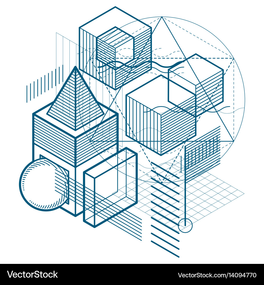 Abstract background with isometric lines Vector Image