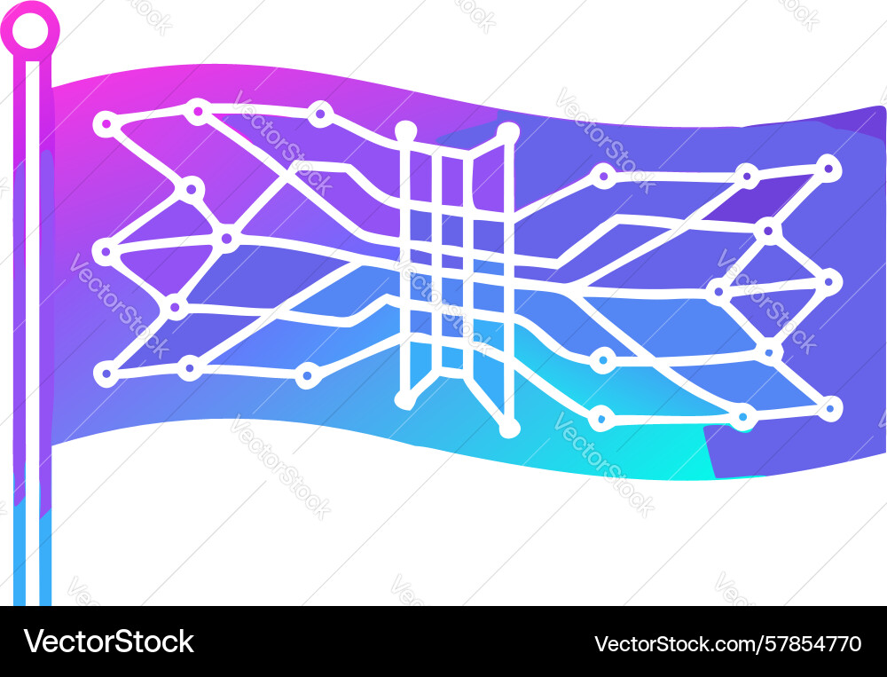 Abstract flag with geometric digital pattern Vector Image