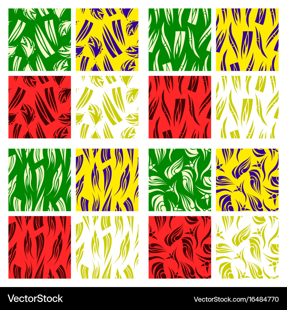Assembly of patterns in bright style Vector Image