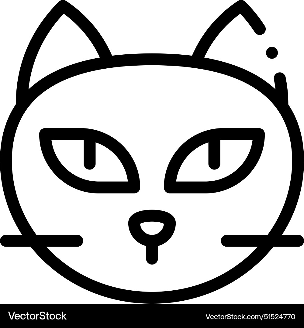 Black cat icon thin linear style design isolated Vector Image