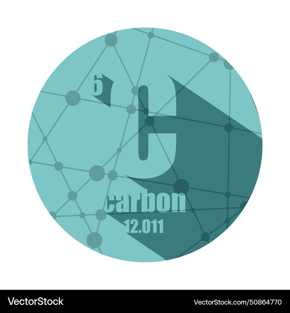 Carbon chemical element sign with atomic number Vector Image