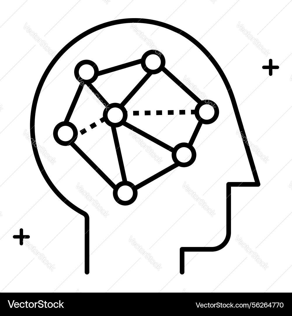 Deep learning and neural pathways icon design Deep learning and neural pathways icon design vector image