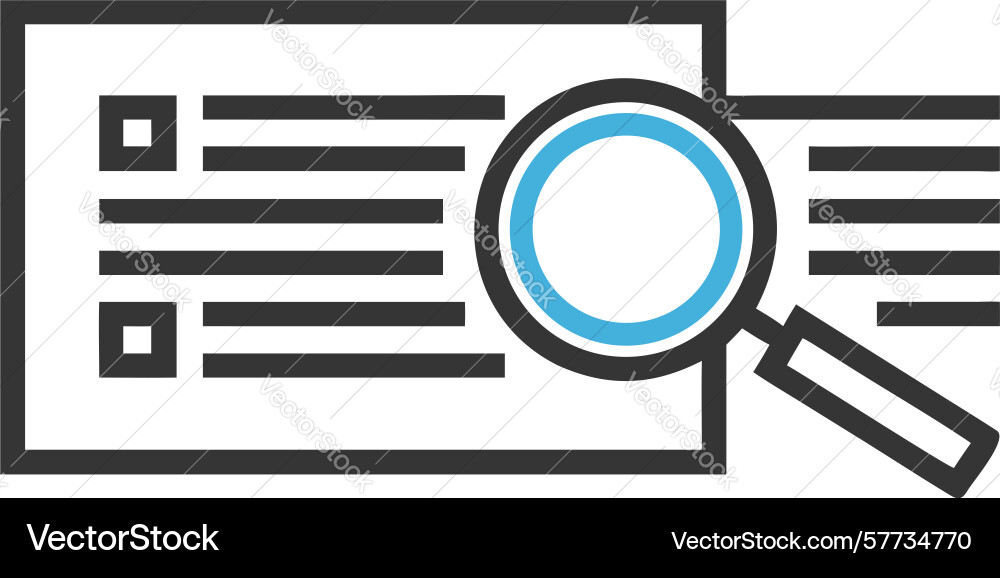 Document search icon for data information vector image