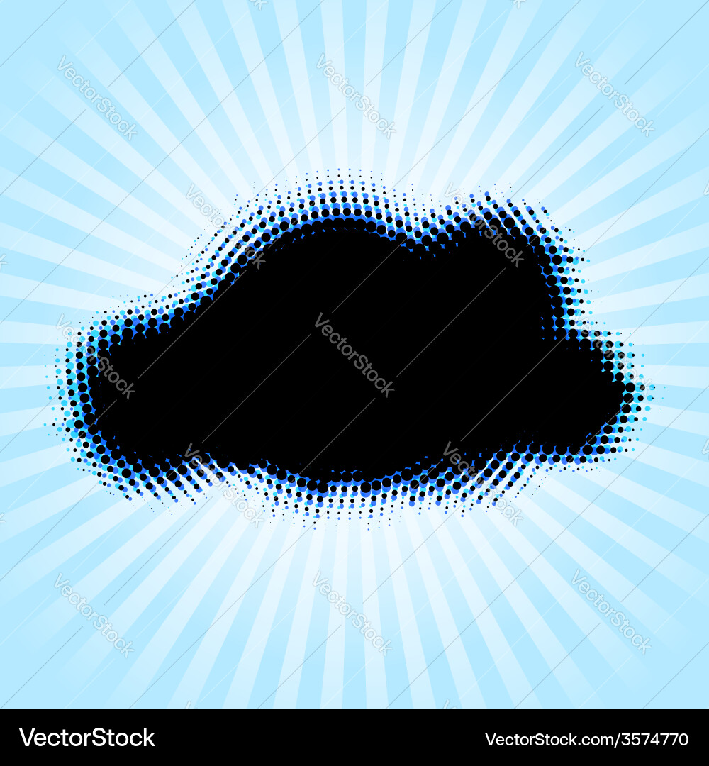 Halftone cloud shape with color aberrations vector image