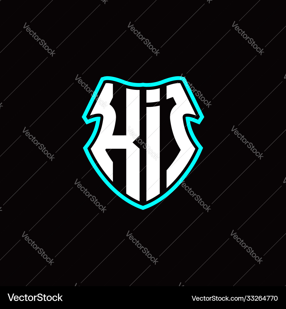 K i initial logo design with a shield shape K i initial logo design with a shield shape vector image