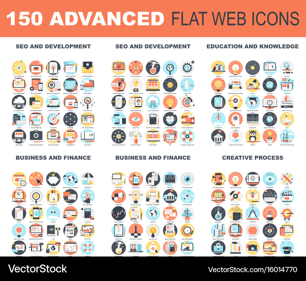 Modern Web & Digital Icons vector image