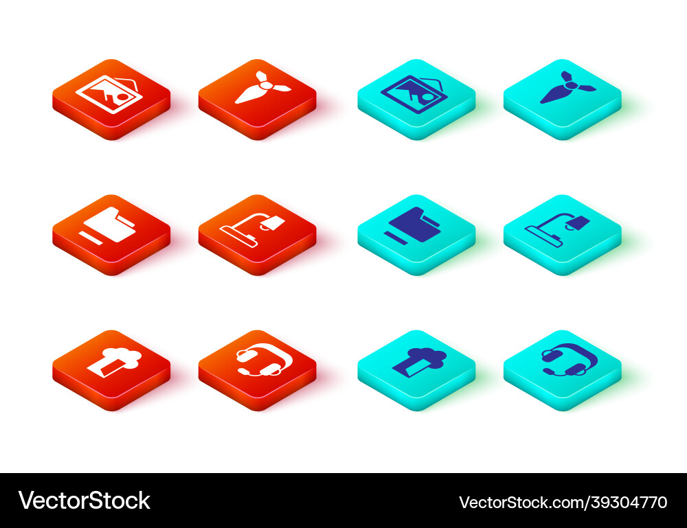 Set cloud database headphones document folder Set cloud database headphones document folder vector image