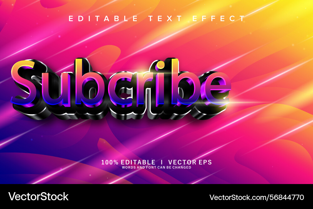 Subcribe text effect with modern style design Subcribe text effect with modern style design vector image