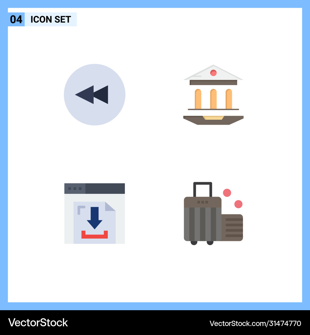 User interface pack 4 basic flat icons Vector Image