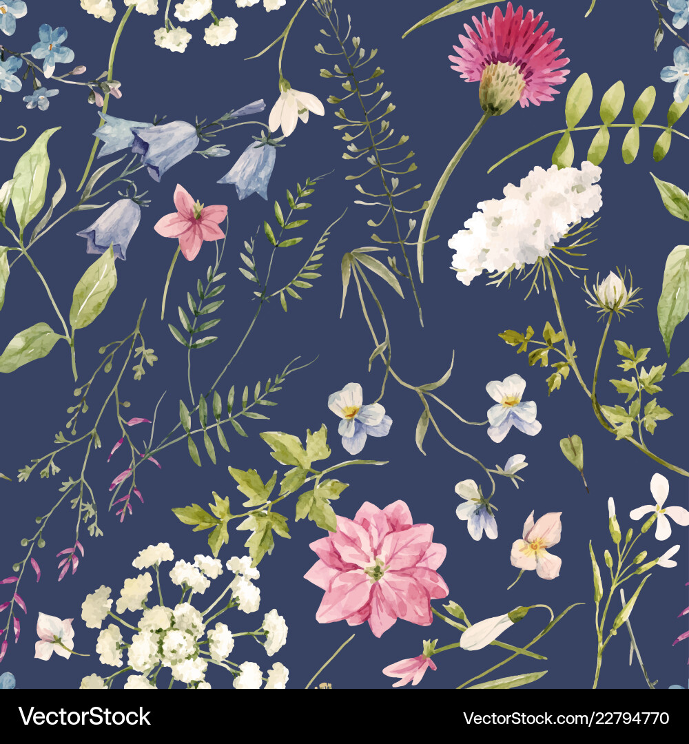 Watercolor floral pattern Watercolor floral pattern vector image