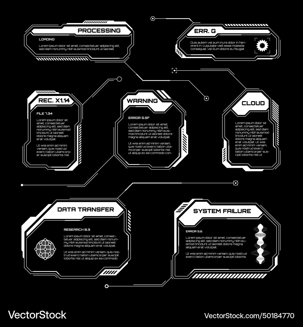 White futuristic hud ui elements sci-fi user vector image