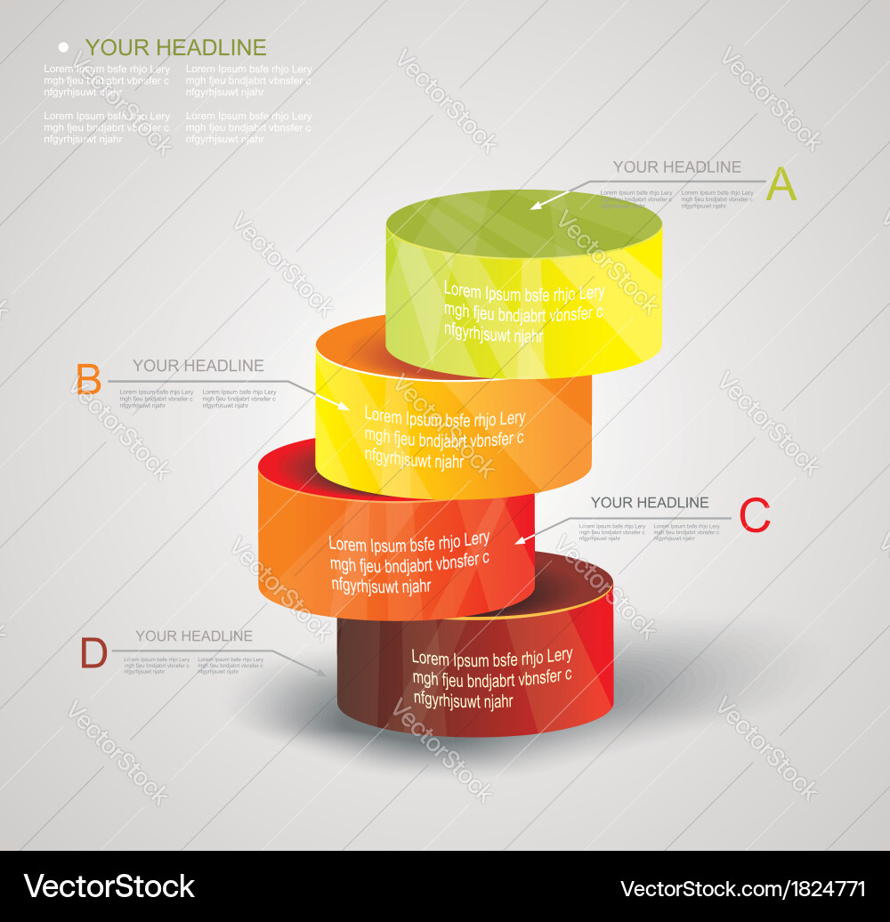 Abstract minimal ifographic design on cylinder vector image