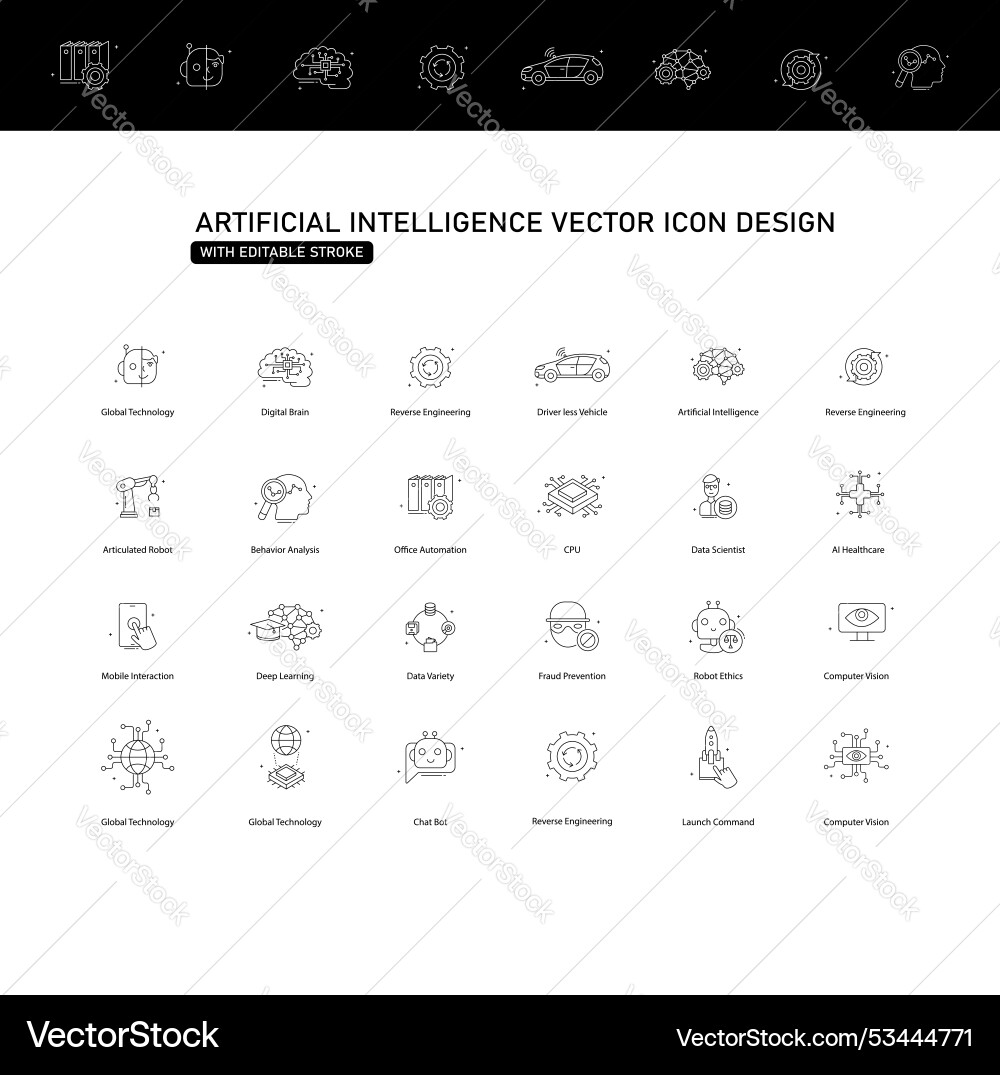 Artificial intelligence and machine learning icon Vector Image