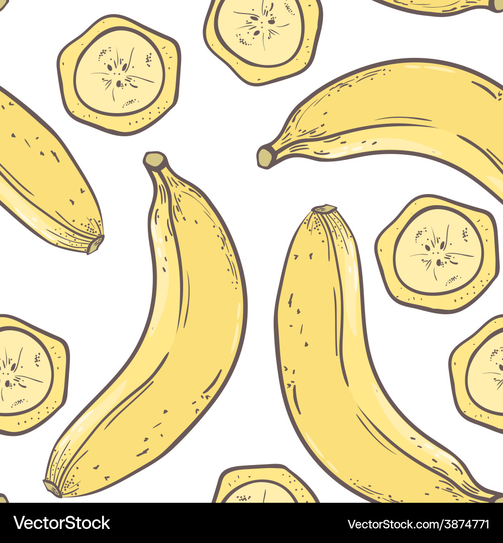 Banana Slice Pattern vector image