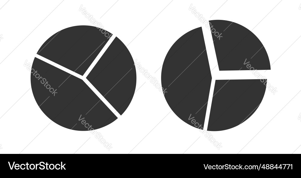 Chart pie diagram circle analysis simple icon vector image