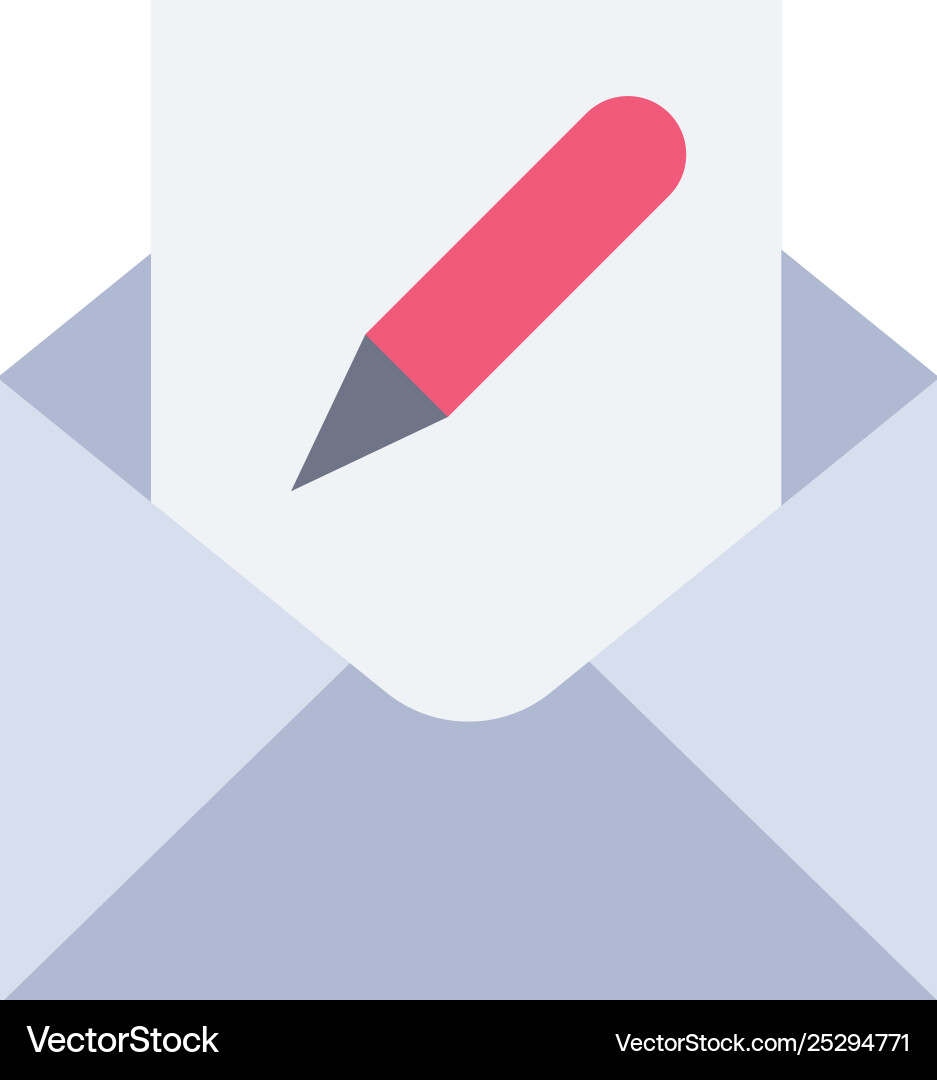 Compose edit email envelope mail flat color icon Compose edit email envelope mail flat color icon vector image