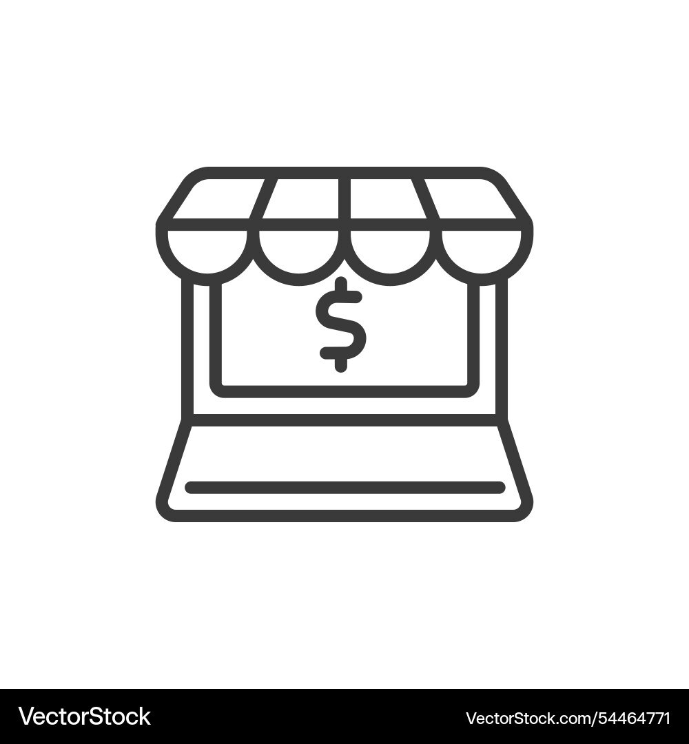 Computer retailing icon in line design Computer retailing icon in line design vector image