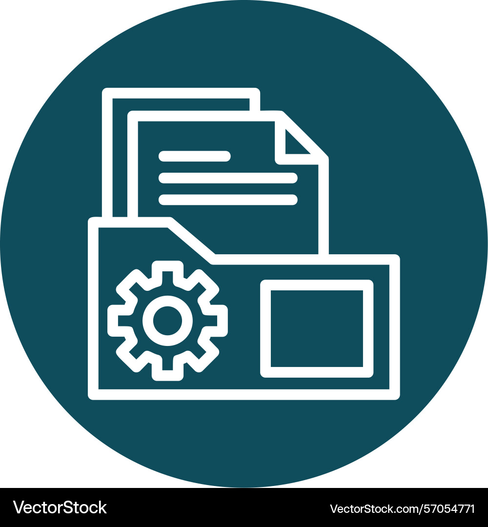 Data management line circle style icon design vector image