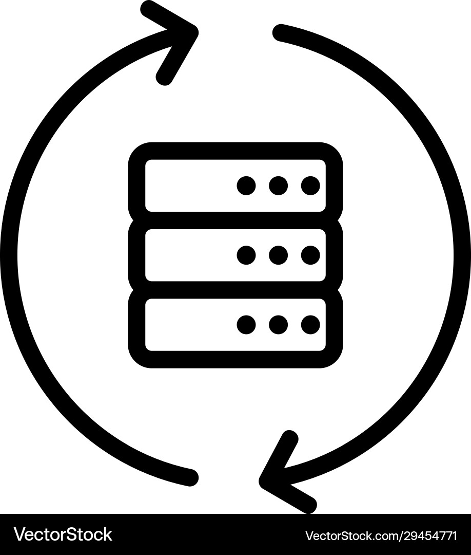 Database is an icon isolated contour Vector Image