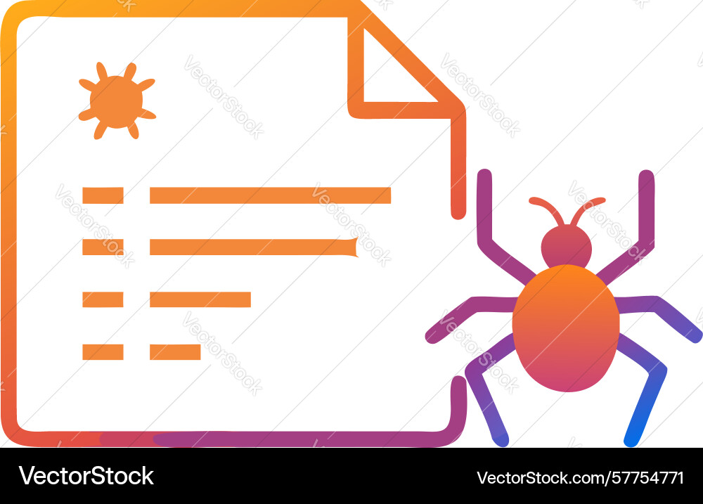 Document bug icon software error or glitch report vector image