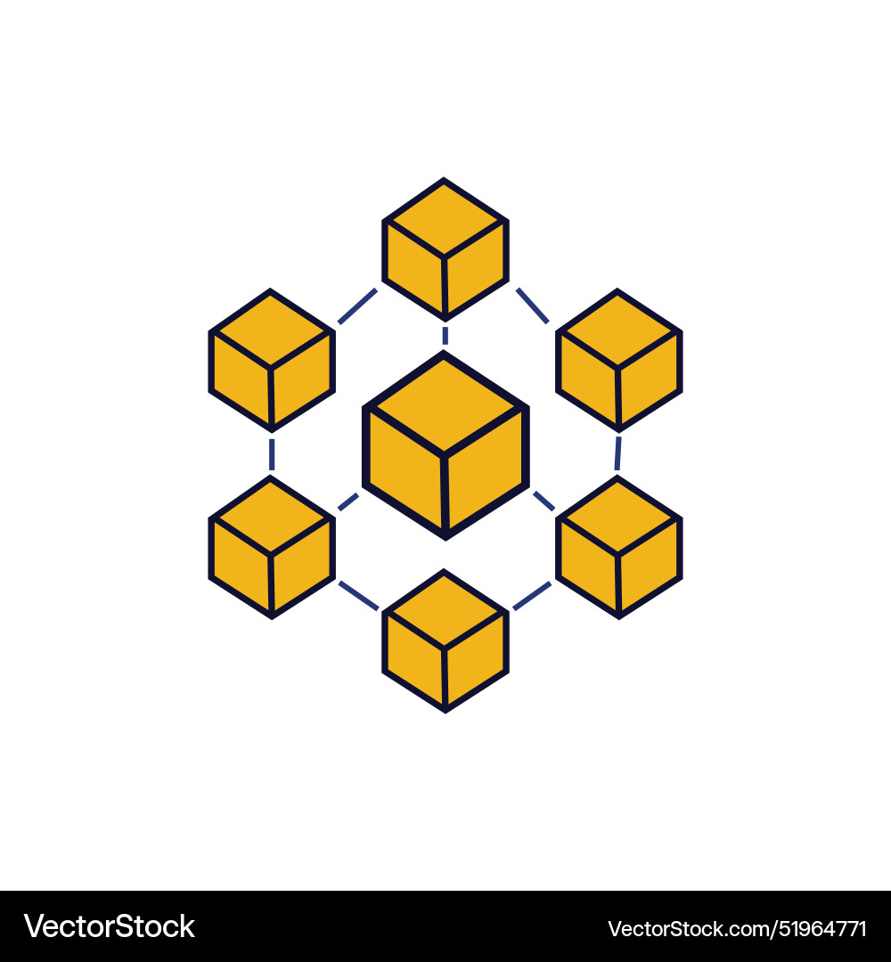 Flat blockchain icon symbol Flat blockchain icon symbol Vector Image