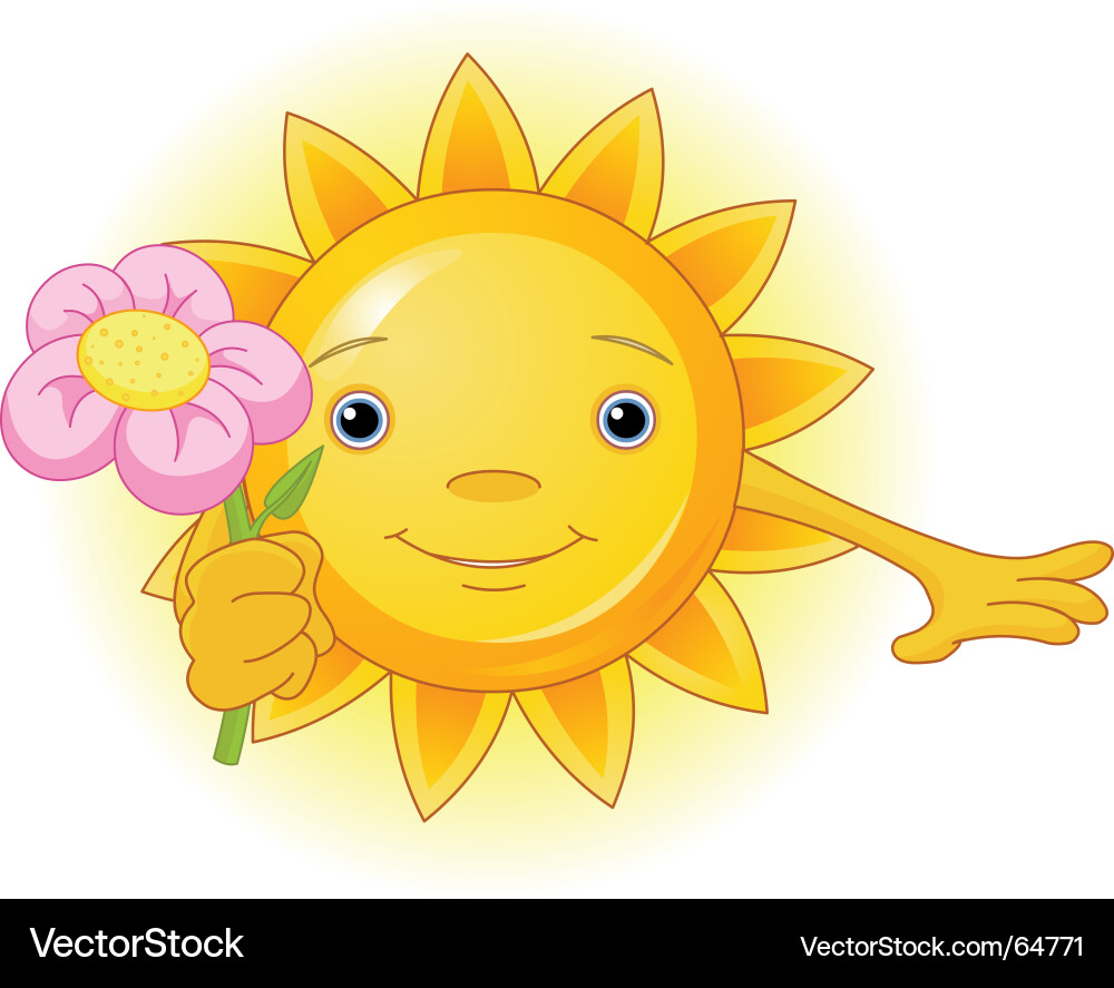 Fröhliche Sonnenfigur Vektorbild