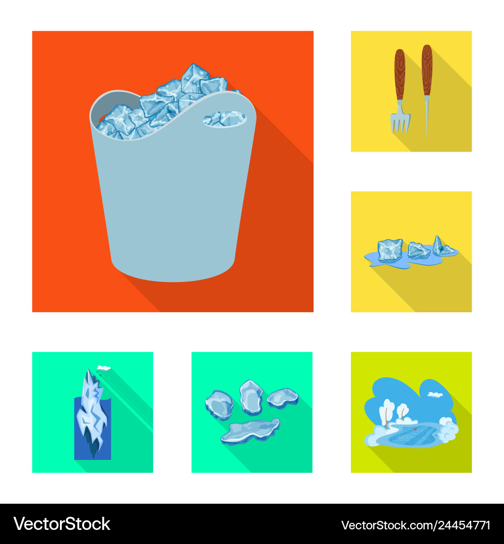 Isolated object of texture and frozen sign set Isolated object of texture and frozen sign set vector image