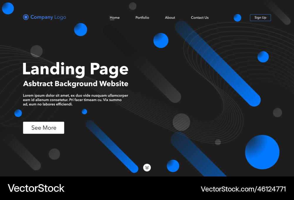 Landing page abstract wave background website Landing page abstract wave background website Vector Image
